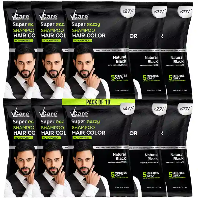 Super Eazzy Shampoo Hair Color Black Sachets 20ml