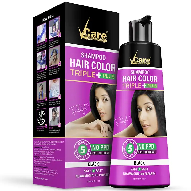 Hair Shampoo,color shampoo,vcare shampoo Hair colur Black,Triple  plus  Shampoo  black  colour,best   triple  black Hair colur shampoo,Black  hair shamppo