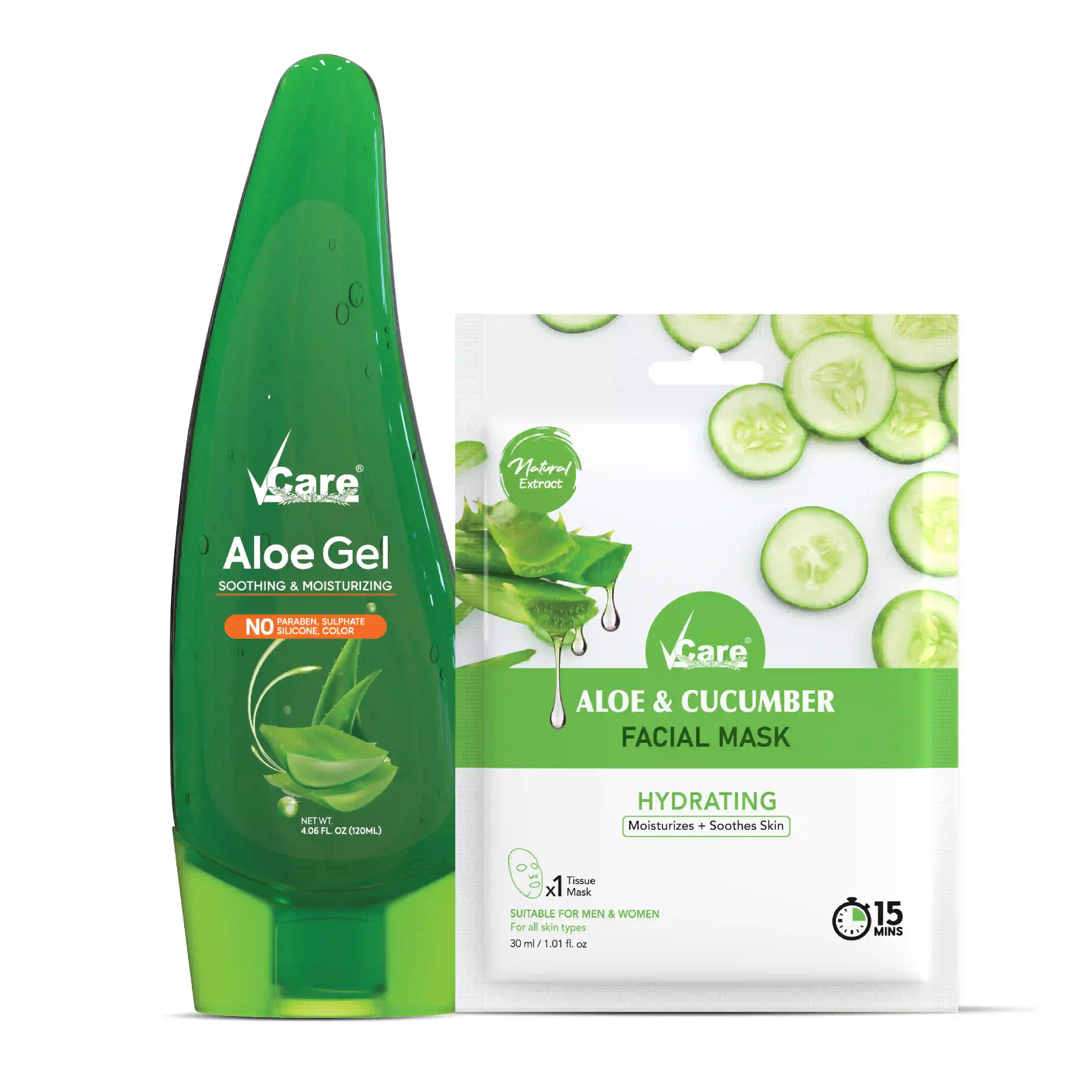 Aloe Vera Face Mask - 30ml & Aloe Vera Gel - 120g Combo For Skin Hydration
