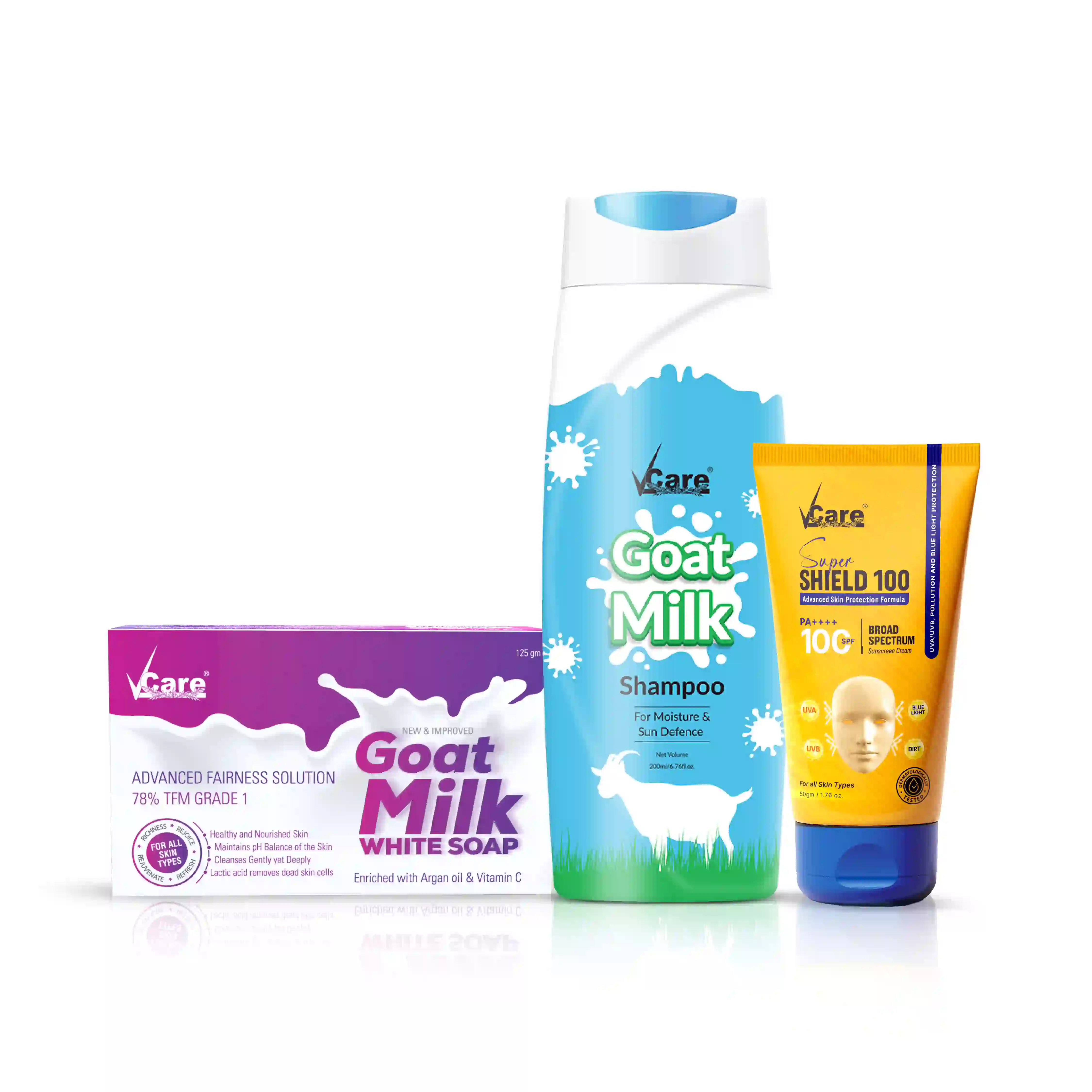 Goat Milk Skin & Hair Protection Combo with SPF 100 Sunscreen
