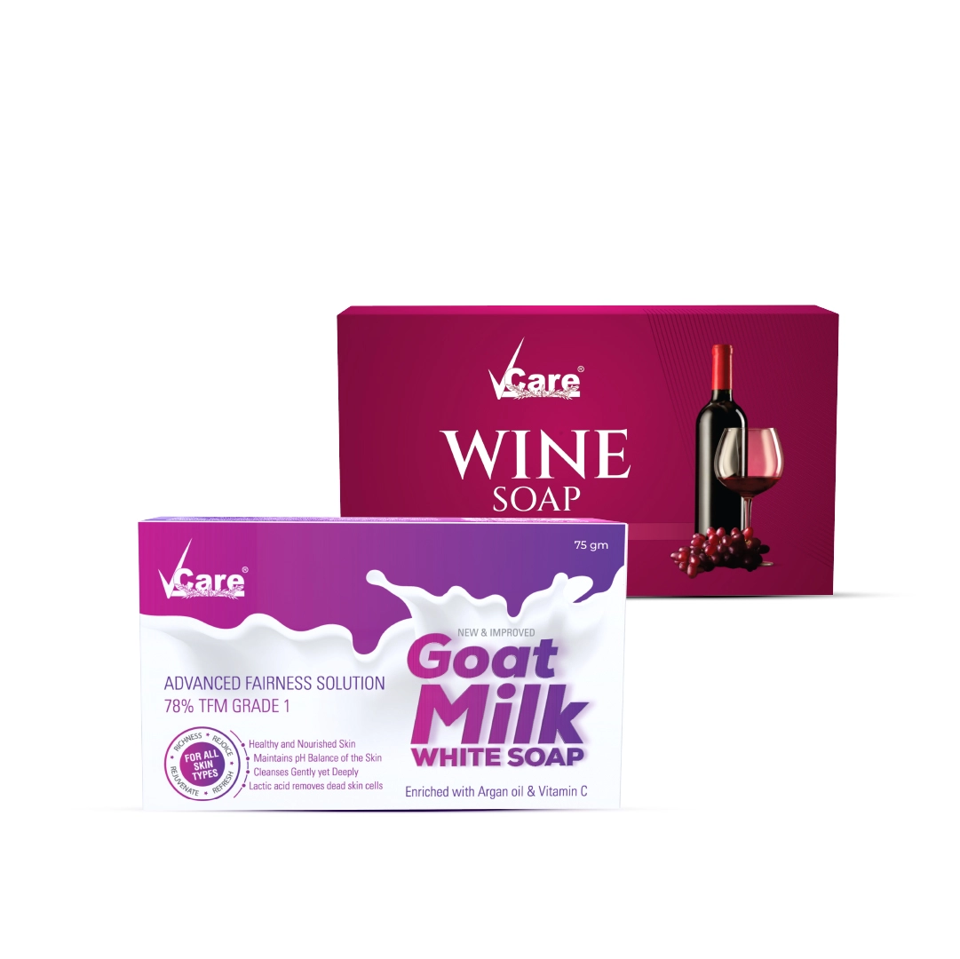 Goat Milk Soap - 125g & Red Wine Soap - 100g for Skin Whitening