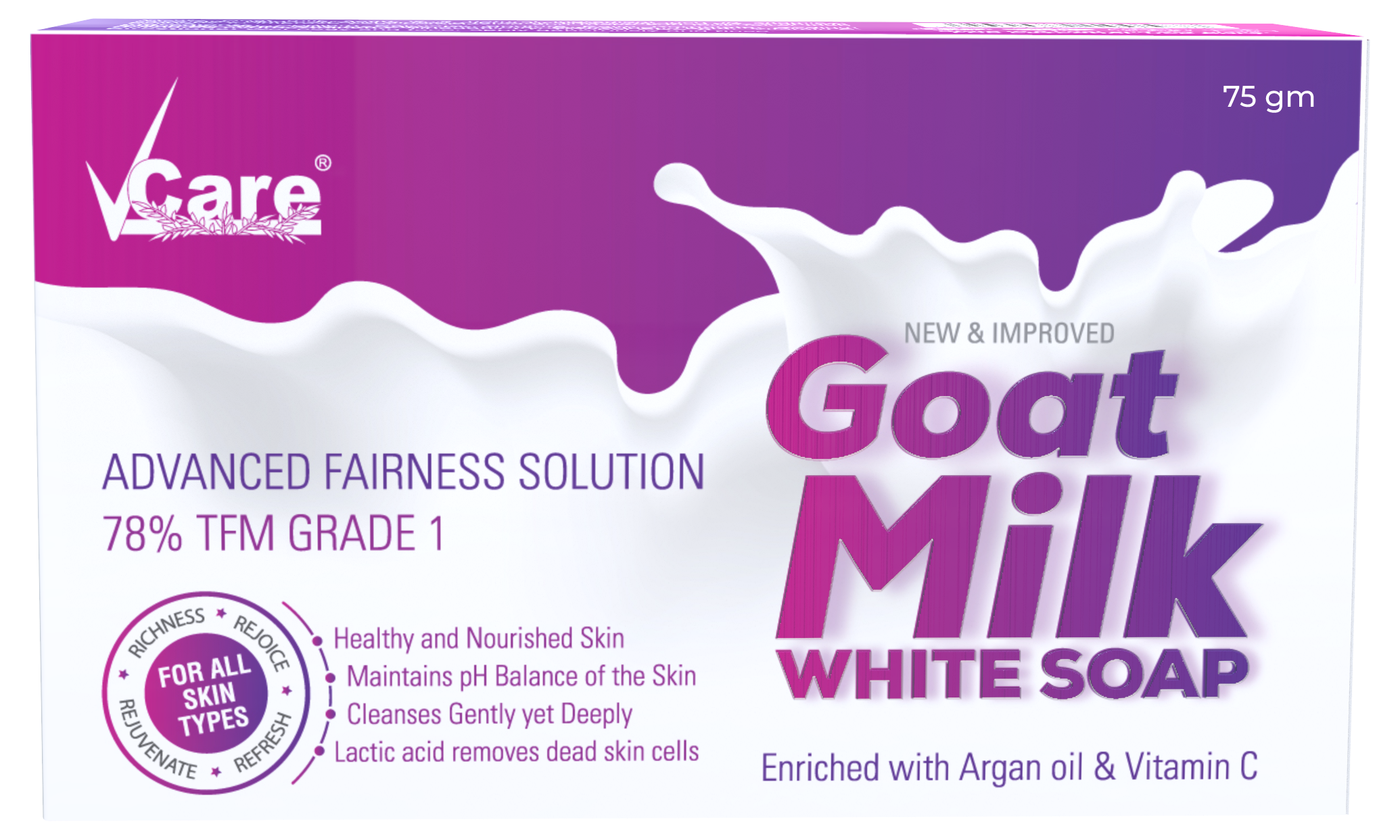 Goat Milk White Soap for Nourish & Hydrate - 75gm | Pack of 1