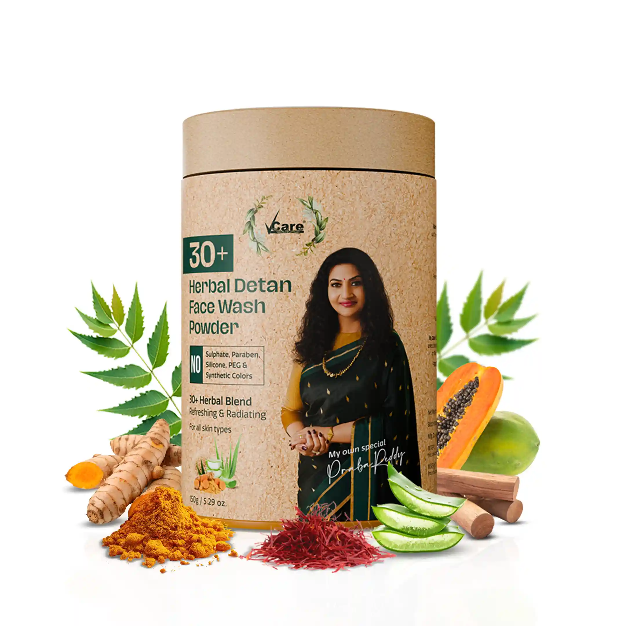 Herbal Detan Face Wash Powder - 150gm