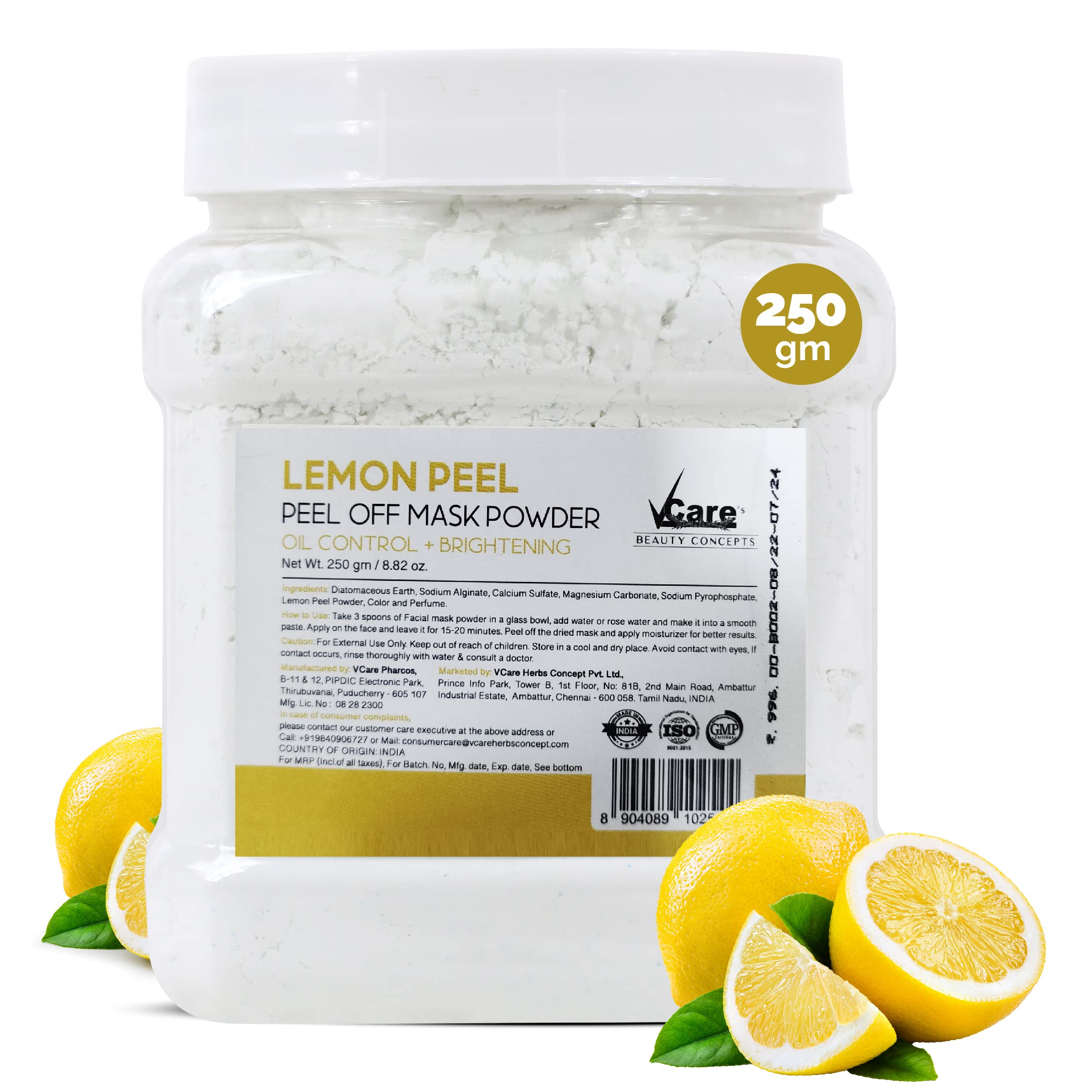 Lemon Peel Off Mask Powder for Oil Control - 250gm | Pack of 1