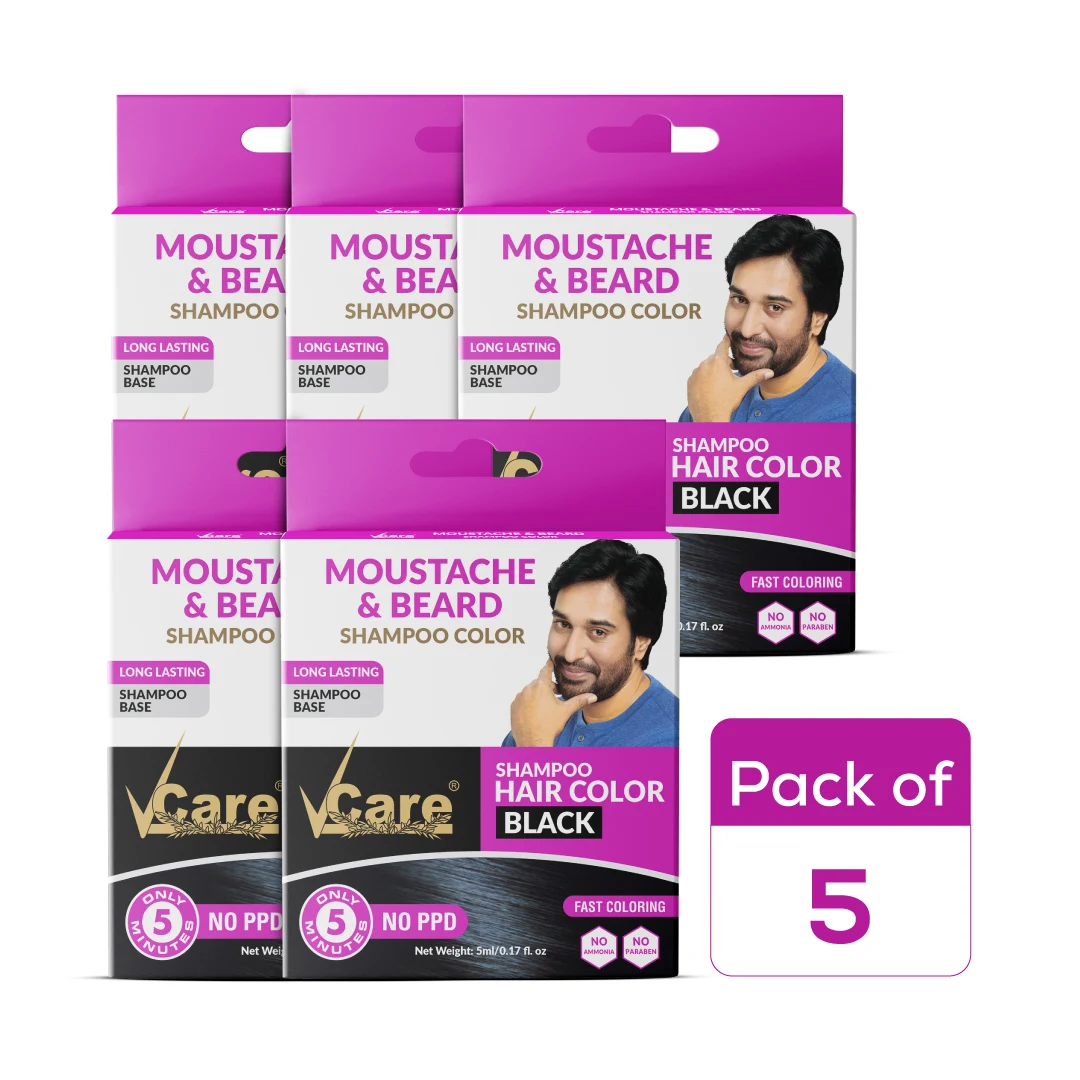 Moustache & Beard Color for Men Black - 5ml | Pack of 10