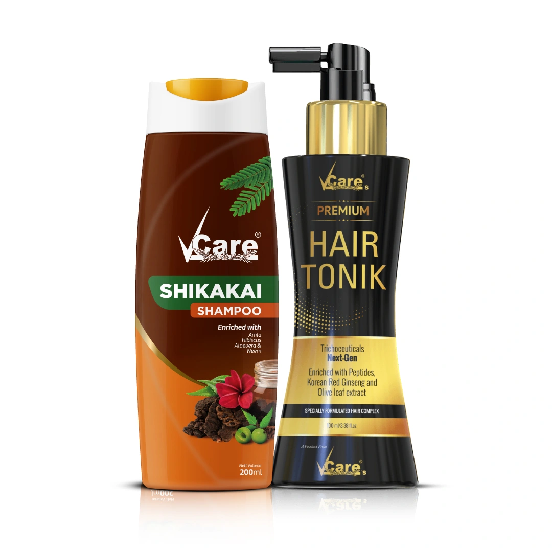 Premium Hair Tonic - 100ml with Shikakai Shampoo - 200ml for Strong & Long Hair
