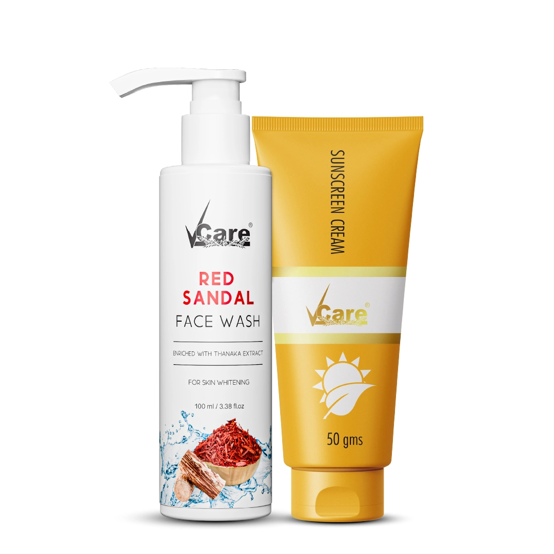Skin Glowing Combo with Red Sandal Face Wash - 100ml & Sunscreen - 50g