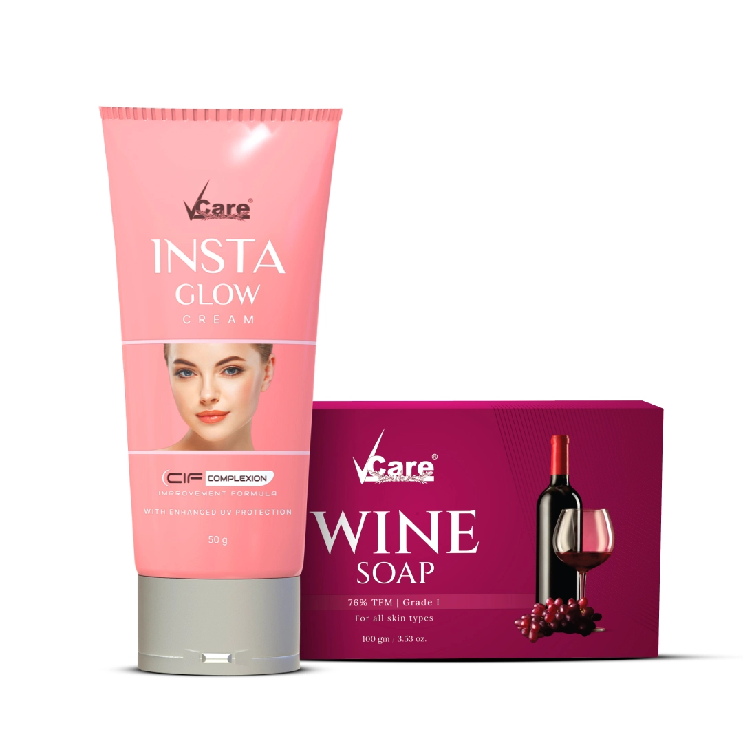 Skin Whitening Combo with Wine Soap - 100g & Insta Glow Cream - 50g