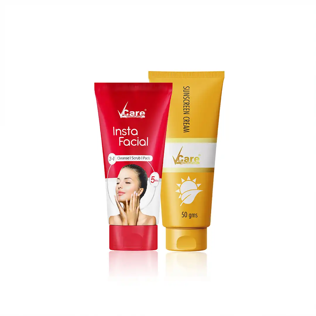 Glow & Sun Protection Combo - Insta Facial 3-in-1 50g & Sunscreen 50g