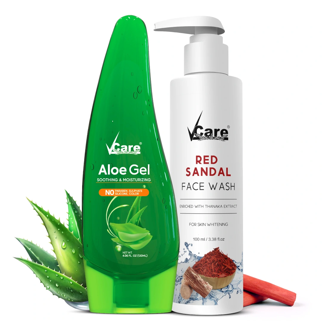Red Sandalwood Face Wash - 100ml With Aloe Vera Gel - 120g combo For Glowing Skin