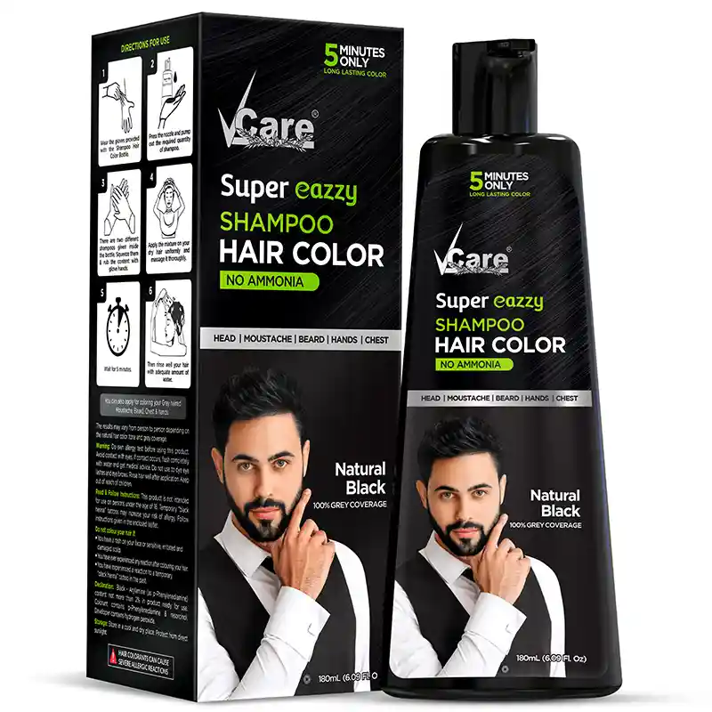 Super Eazzy Shampoo Hair Color Black - 180 ml